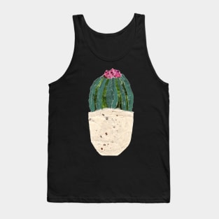 Cactus with pink flower collage Tank Top